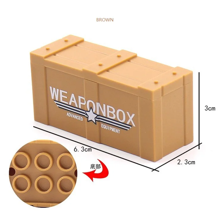 Factory Wholesale World War II Army Military Weapons Kit Building Blocks Plastic Medicine Box Gun Soldier Accessories