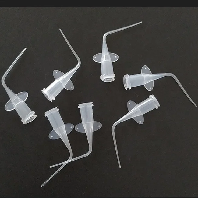 Disposable plastic dental long prebent needle tip plastic blunt irrigation needle plastic tip for syringe