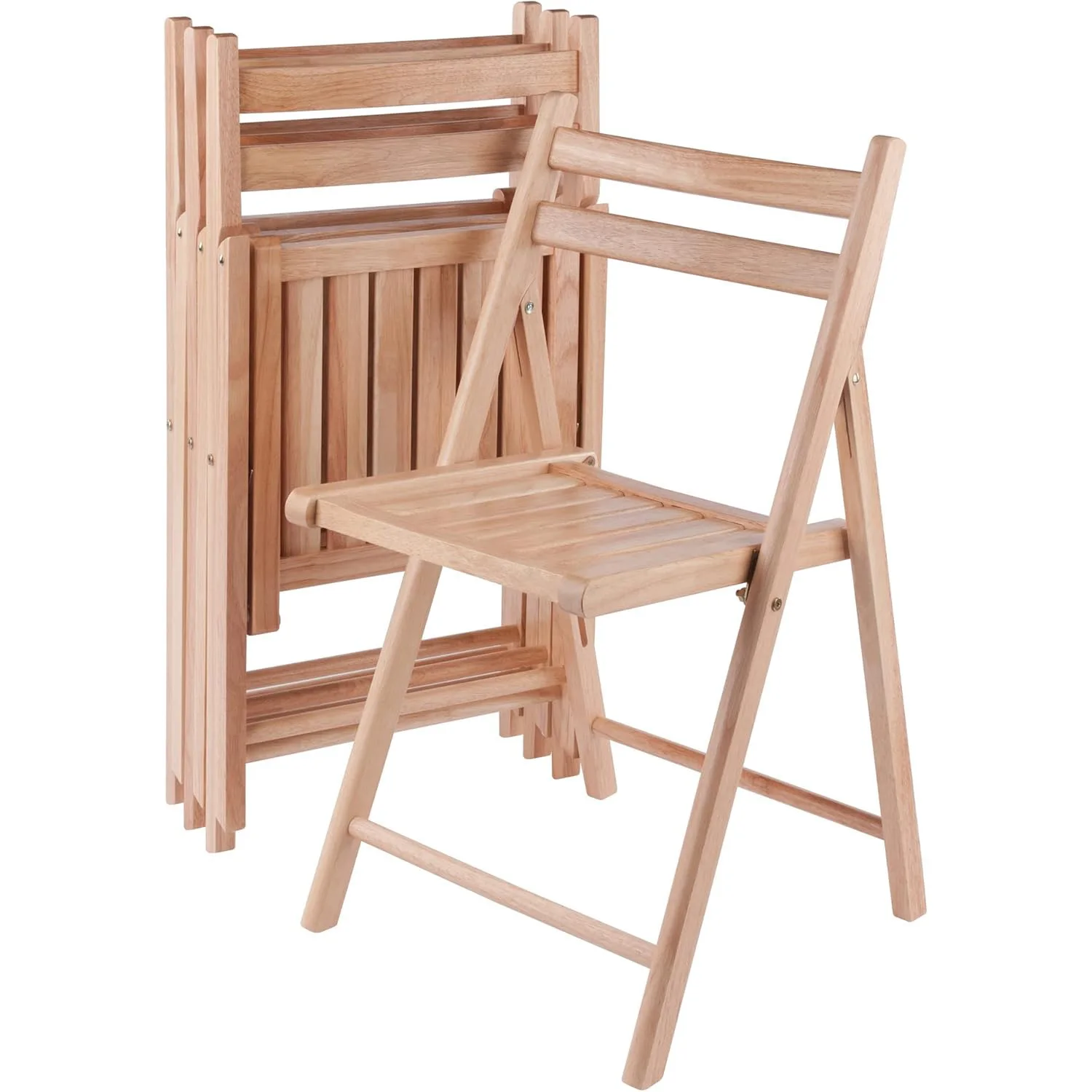 Elegant and Durable Set of 4 Wooden Folding Chairs for Household Use Lightweight and easy to move