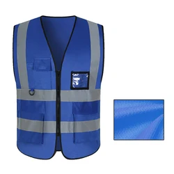 Hi Vis construction work reflective workwear safety vest for men