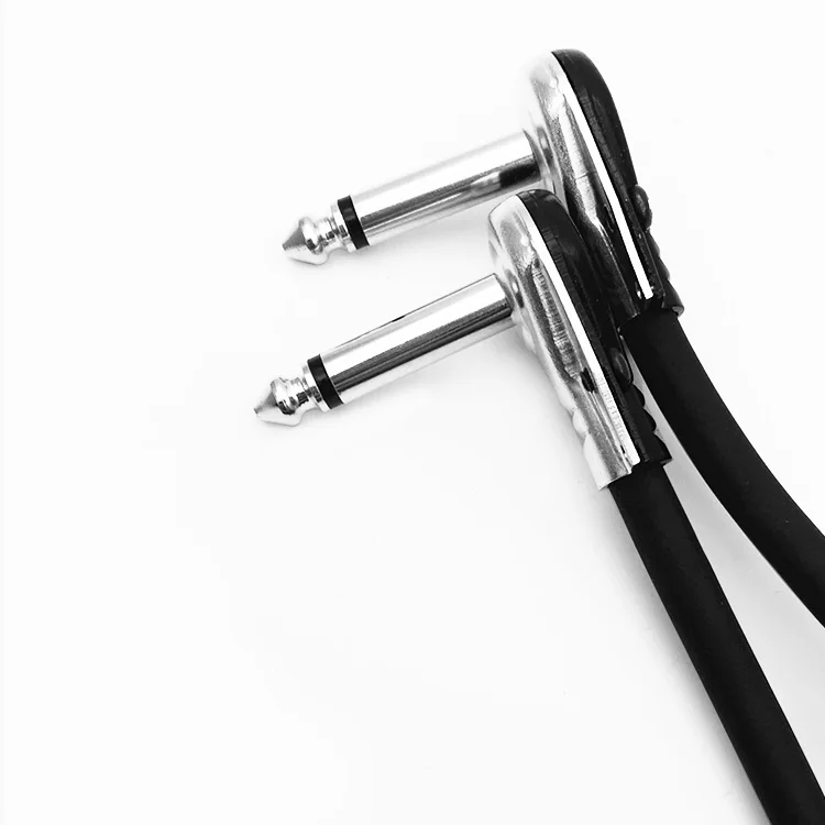 
Guitar Patch Cables Right Angle, 6 inch ,15 cm 1/4 6.35mm TS Effect Pedals Instrument Cables 