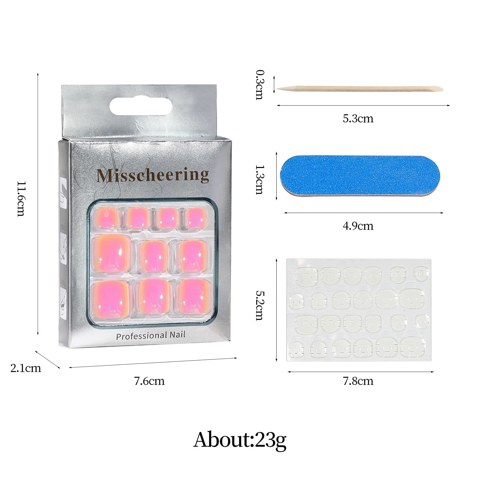 Nail Art Summer Electroplating Aurora Cat Eye Foot Nail Tips Aurora Cat Eye Wear