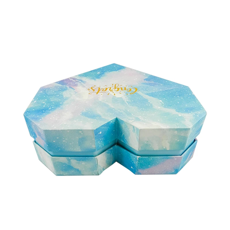 Heart shaped chocolate packaging box with starry sky printing