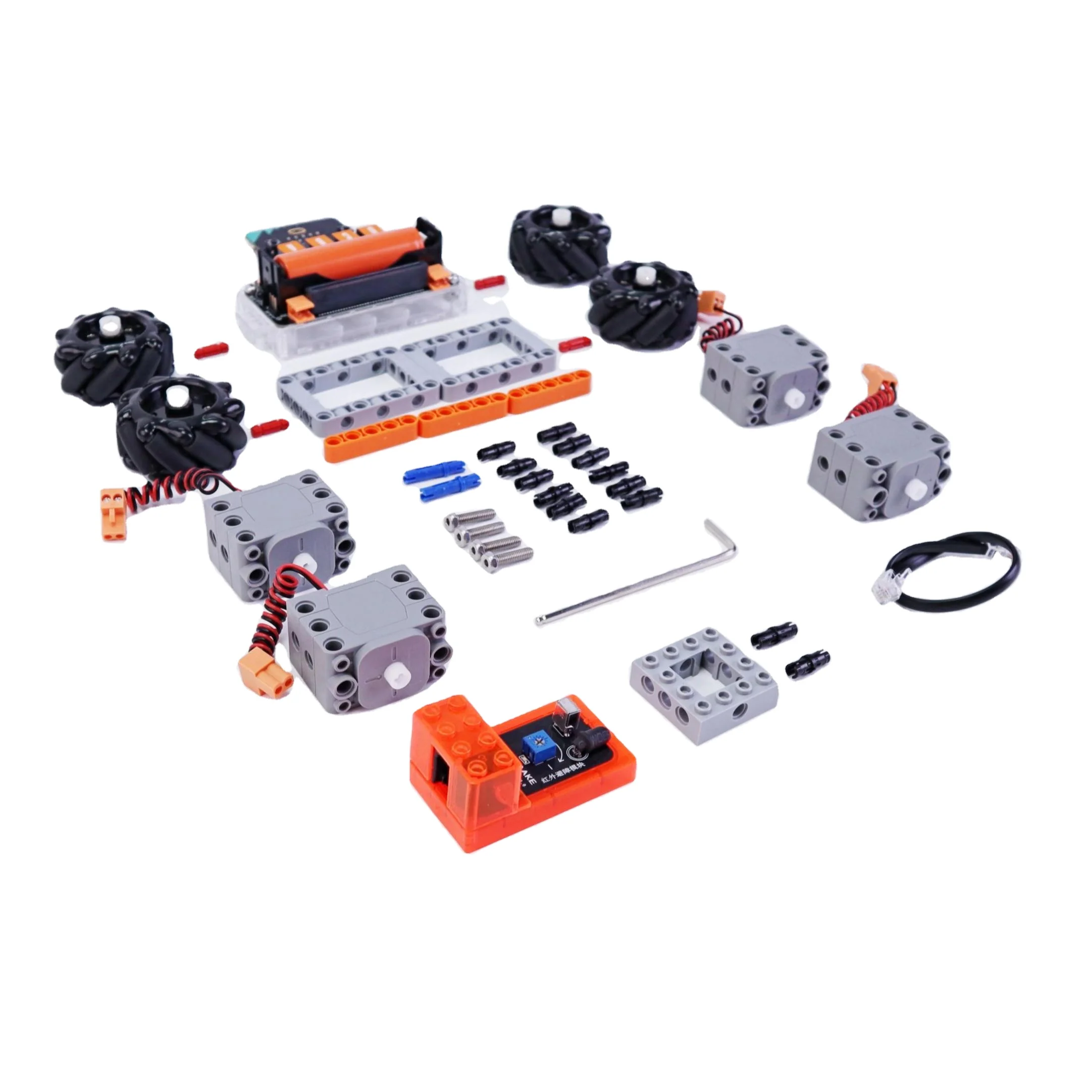 Weeemake 4WD Mecanum DIY robot stem metal car electric toy educated code for ai coding for school students programming Educ