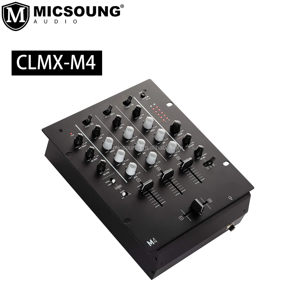 CLMX-M4 3-Channel EQ Scratch-proof DJ Mixer Console Replaceable Crossovers With Reverse And Slope Controls For Professional DJ