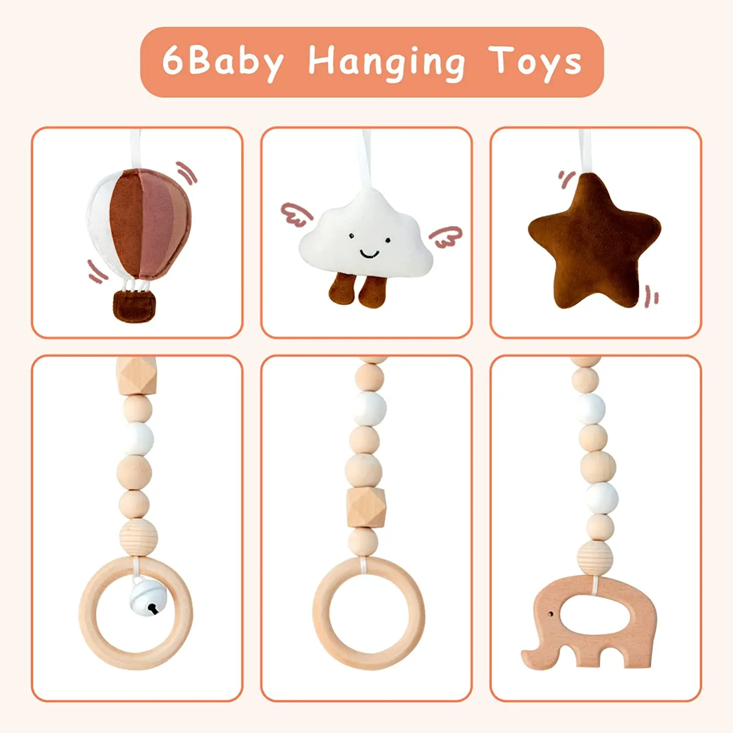Wood Foldable Activity Hanging Bar Activity Wooden Frame Toys Baby Play Gym
