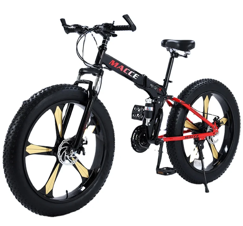 Snow Bike Folding Bicycle Mountain Bike Variable Speed Shock Absorbing Off-road Bicycle For Adult Male Female