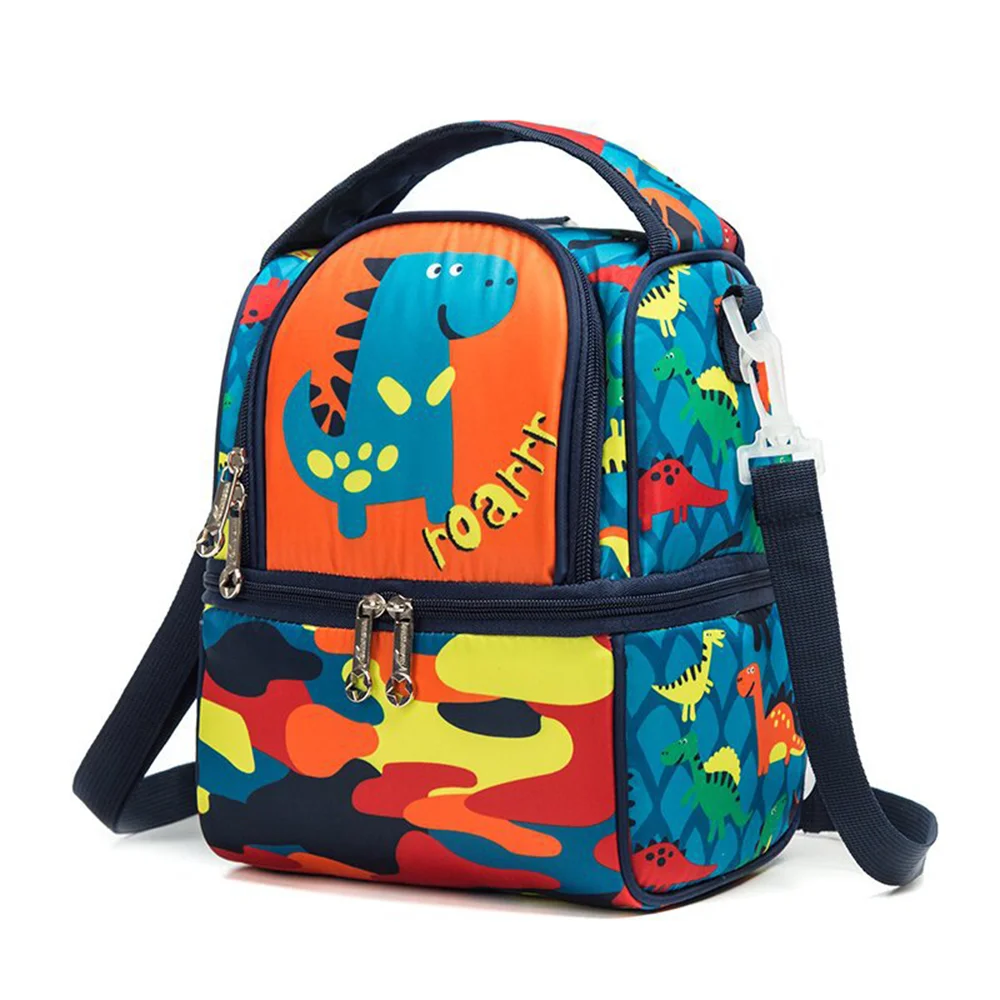 New Cute Cartoon Cross Shoulder Wholesale Insulated Cooler Kids Print Cartoon Lunch Children Lunch Box Bag School Lunch Bags