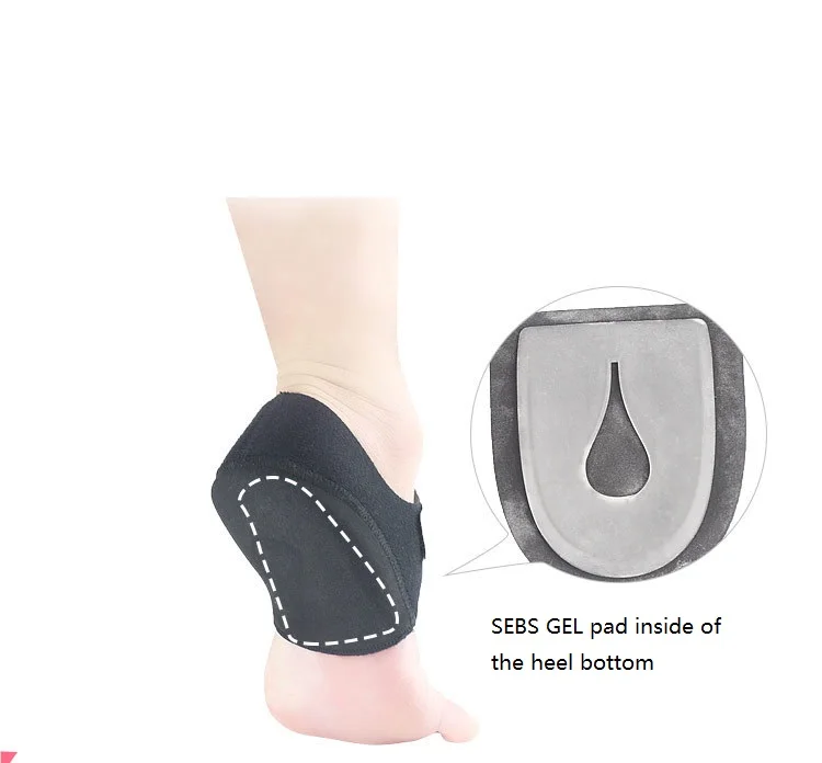 Fabric and Sebs Gel Sock Absorption Heel Protector and Heel Cushion