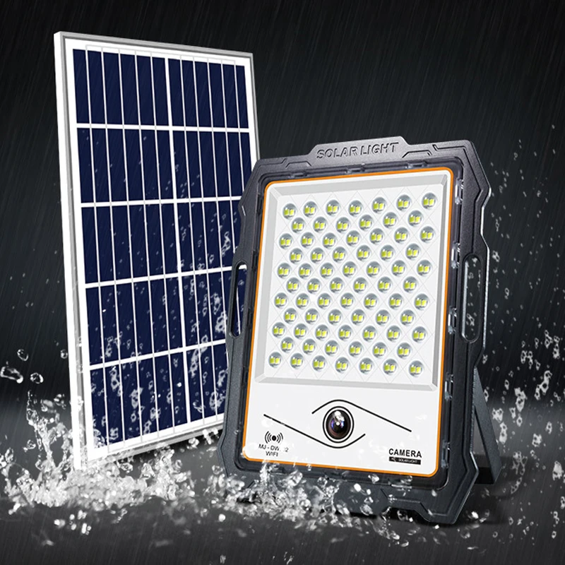 100w 200w 300w 400w Portable Led Solar Flood Light With CCTV Camera Security Monitor Outdoor Garden Solar Floodlights
