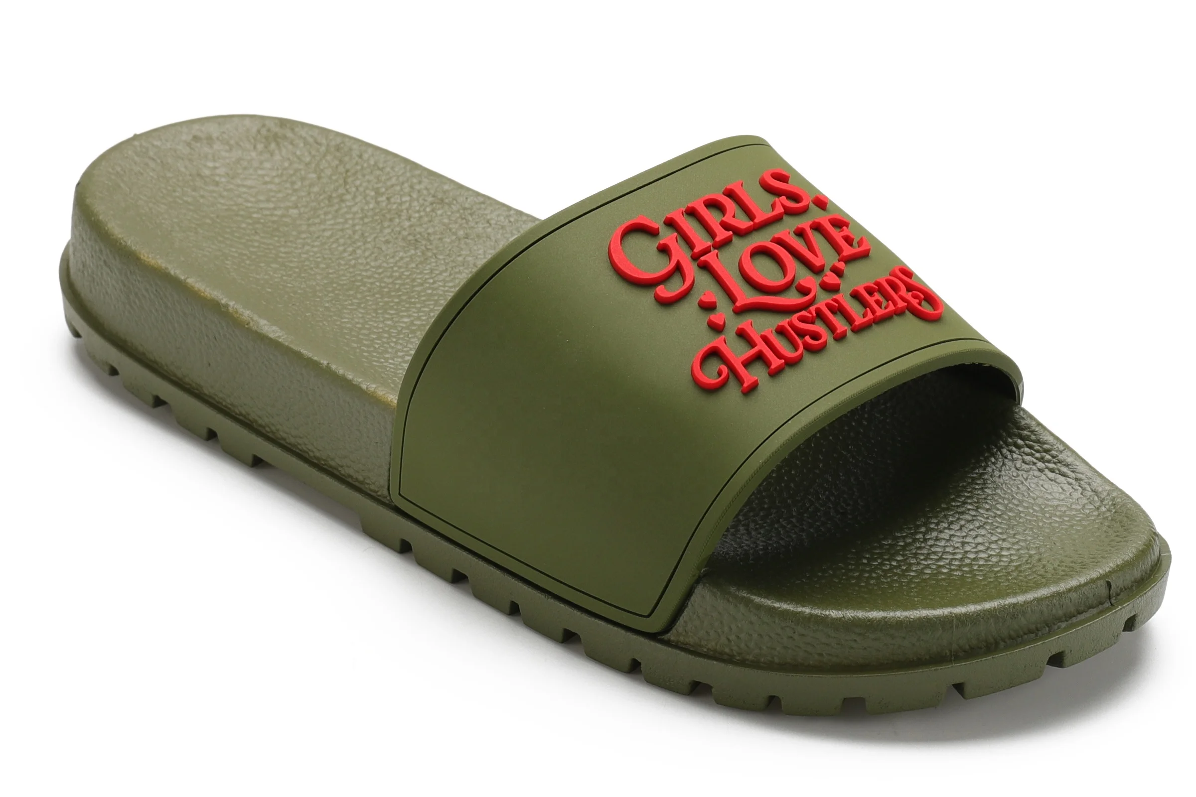 Henghao Big Size Thick Sole Logo Pvc Eva Flat Slides Sandals Comfort Slippers Fashion Beach Leather With Flat Pu Slippers