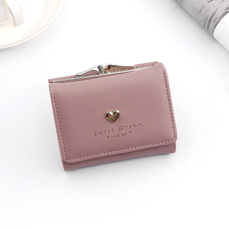 Wholesale Hot Selling Korean Style New Women Short Zipper Buckle Cute Carton Simple Girls Wallet