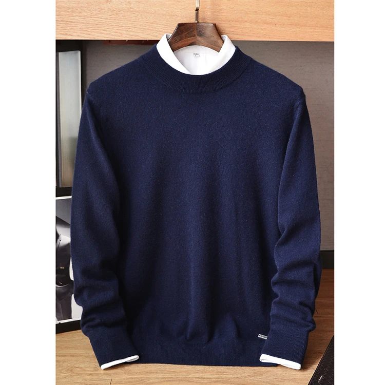 100% pure cashmere warm men crew neck sweaters winter sweaters  design sweater