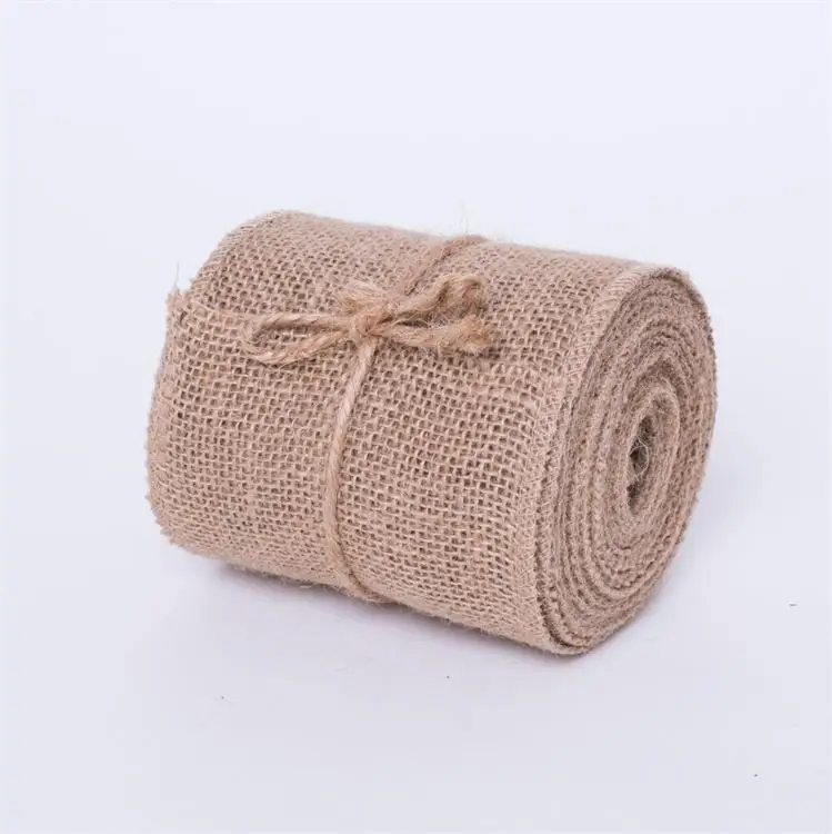 
high quality jute burlap ribbon jute stripe for festival natural jute ribbon 