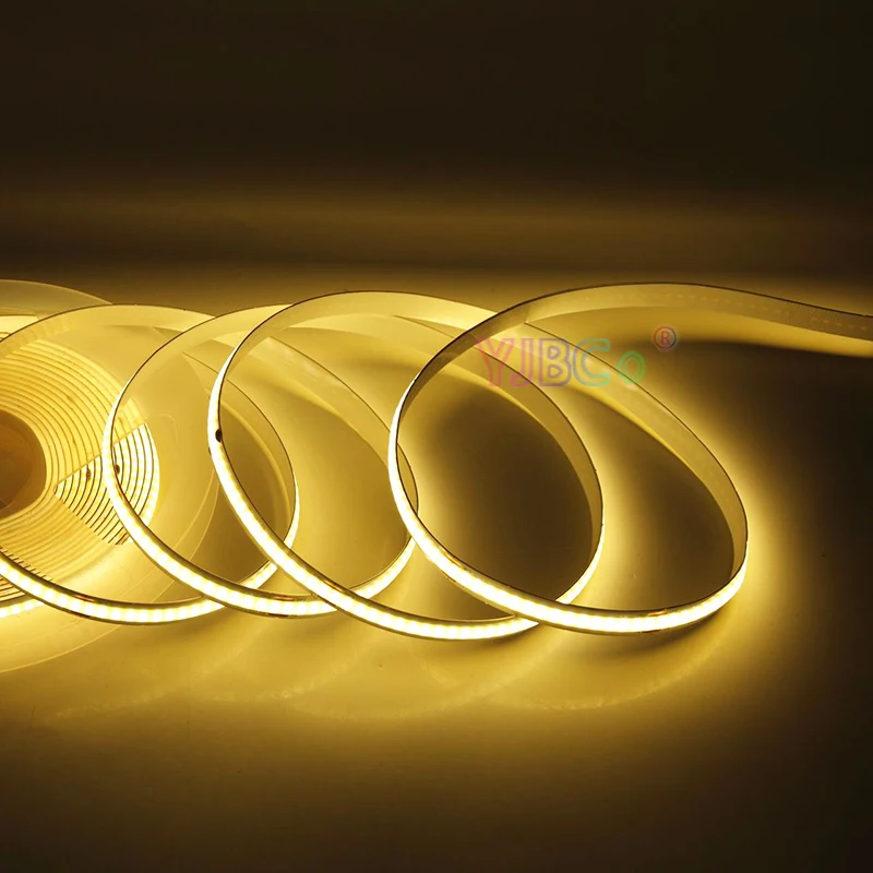 single color COB LED Strip 320LEDs 5V 12V 24V White/Warm white/Natural White/Blue/Red/Green FCOB Flexible Lights Tape 8mm