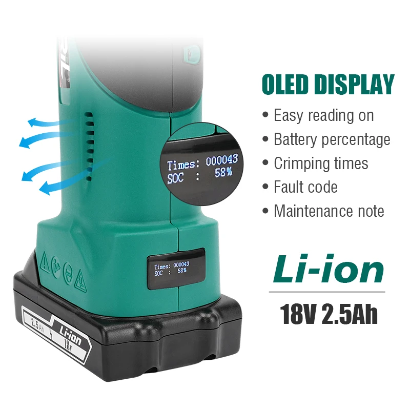 Hydraulic Battery Cable Lug Crimping Tools Battery Powered Copper Press Tool PA-300