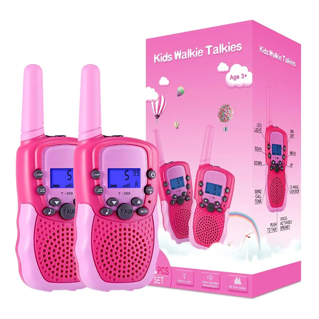 Toys for 3-12 kids 22 Channels 2 Way Radio with Backlit LCD Flashlight long range 100 km price mini motorola walkie talkie