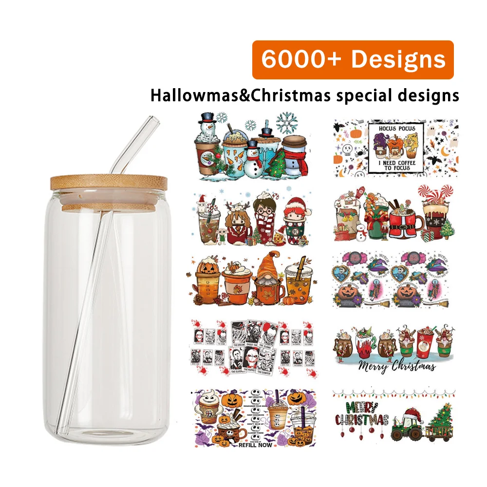 5000+ Designs catalog provided Ready To Ship 16oz UV DTF Wrap Cup Glasses Transfer Custom Design taylor super star sticker