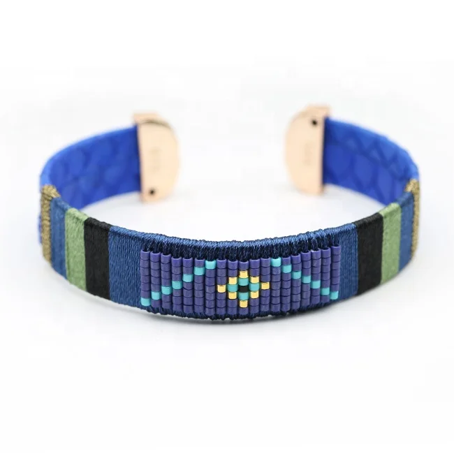 
2021 Fashion Wholesale Handmade Miyuki Seed Beads Braided Custom Bohemia Snakeshin Bracelet 