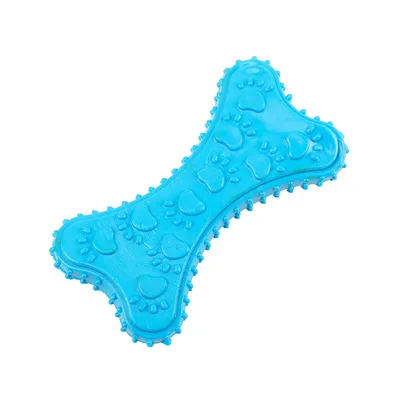 Cross-border exclusively for Amazon TPR pet toys Molar teeth rubber anti-bite paw print biscuit chewing toy