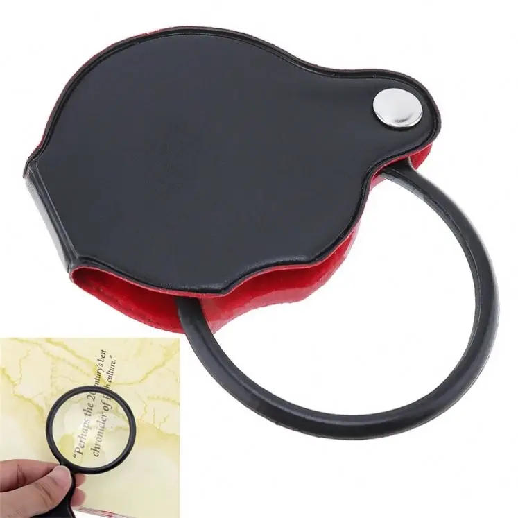 Portable Mini 50mm 8X Pocket Folding Magnifier Reading Magnifying Eye Loupe Glass Lens Foldable Jewelry Loupes