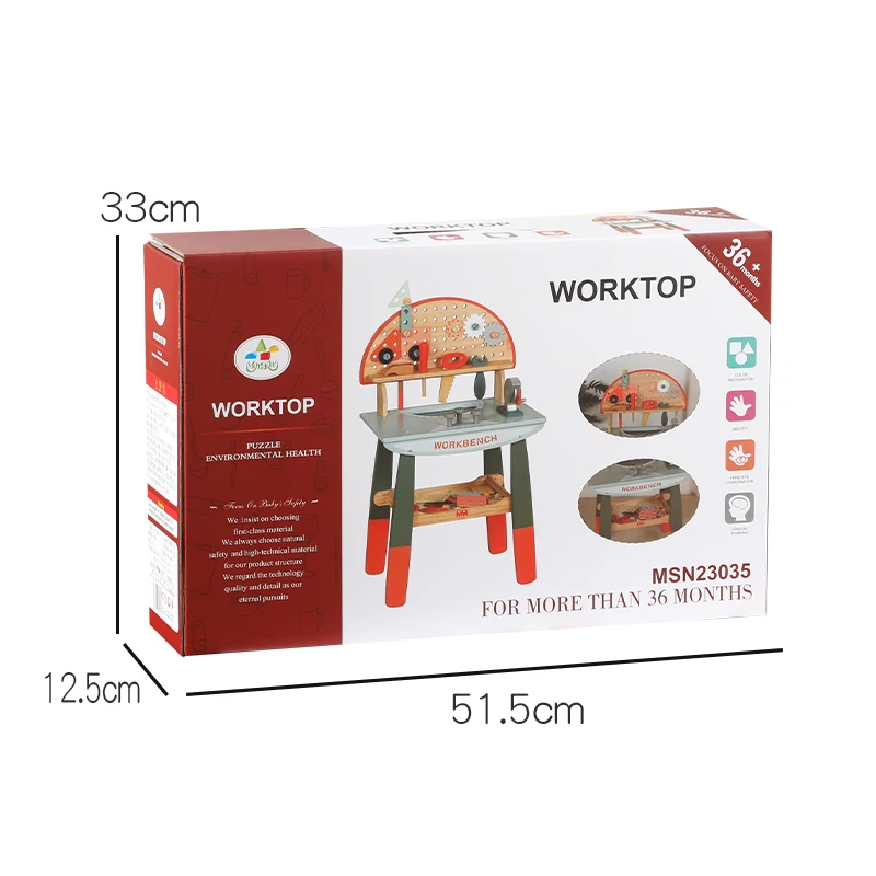 Educational Wooden New Genuine Workbench Simulation  Role  Play Tool Table Toys