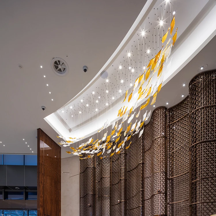 Zhongshan Manufacturer Pendant Light Customized Hotel Lobby Auditorium Lamp Crystal Tassel Spiral Led Chandelier