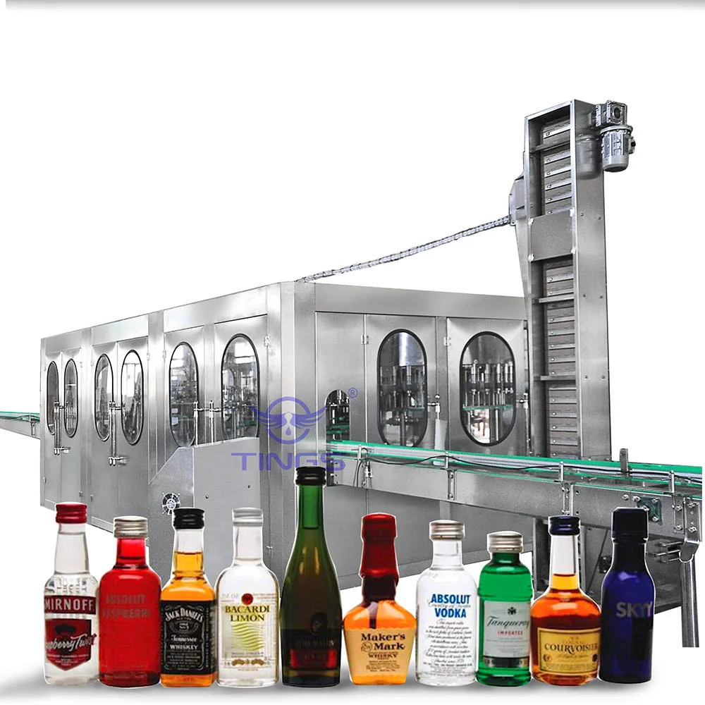 Automatic Glass Bottle alcohol grape wine rinsing filling capping machine Red Wine Making Machine