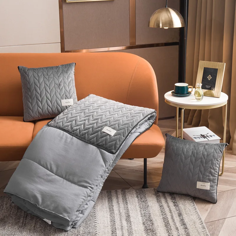 Velvet Luxury Pillow Quilt Thickened Car Office Air Conditioning Quilt Cushion Sofa Nap Pillow Cushion