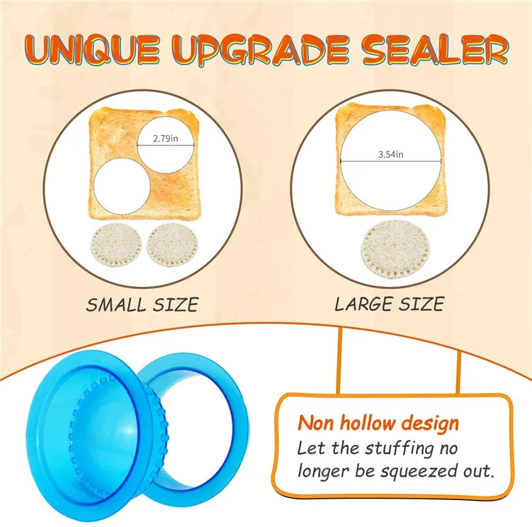 Sandwich Cutter and Sealer Sandwich Maker Bread Decruster Pancake Maker DIY Cookie Cutter for Boys and Girls Lunch