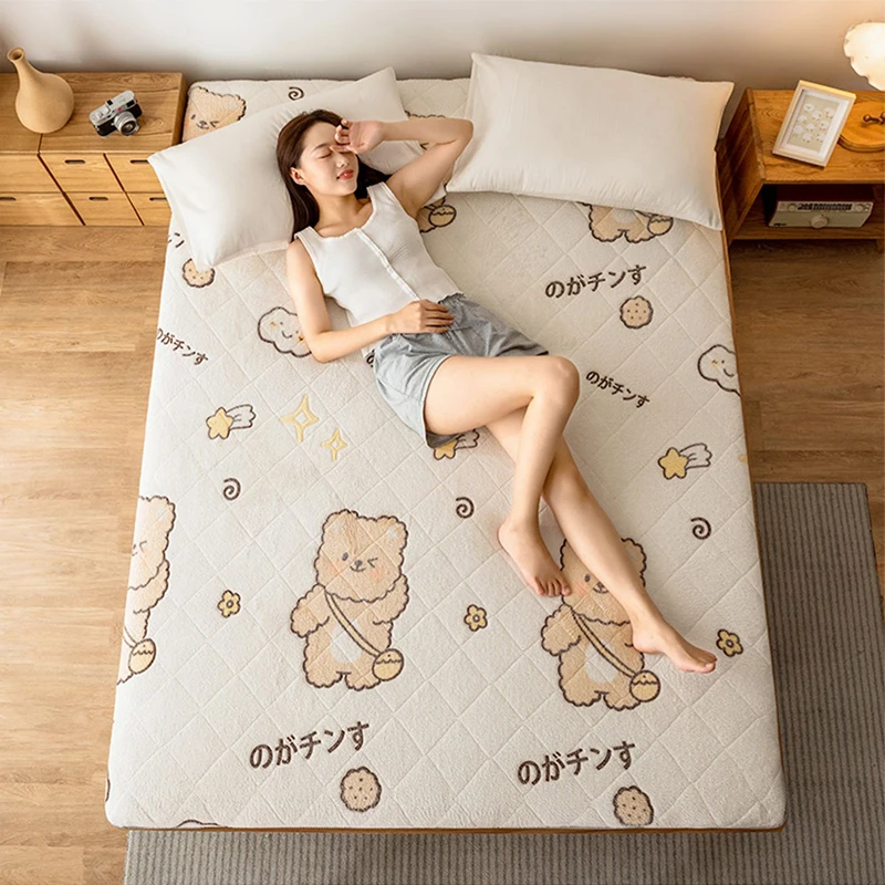 Winter Lamb Velvet Upholstered Household Double Quilt Floor Mat Student Dormitory Single Plus Velvet Thicker Mattress