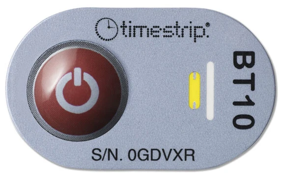 Timestrip Blood Temp 10C Blood Label