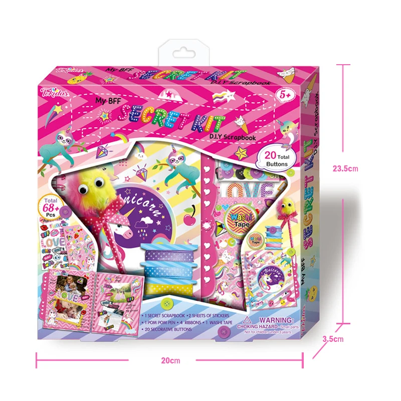 2023 free notebook   Craft Kits for Kids- Secret Lock Journal & Pom Pom Pen stick book notebook