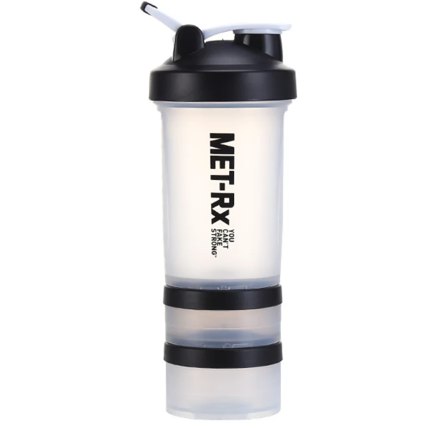 500ML Handle Three-layer Shake Cup Fitness Milkshake Blending Bottle Dried Egg white Cup Sports Kettle