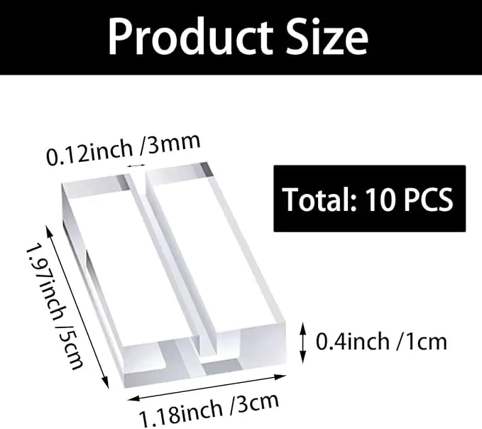 10-Piece Set Clear Acrylic Place Card Holders Wedding Sign Display Table Numbers and Office Menu for Meetings and Photos