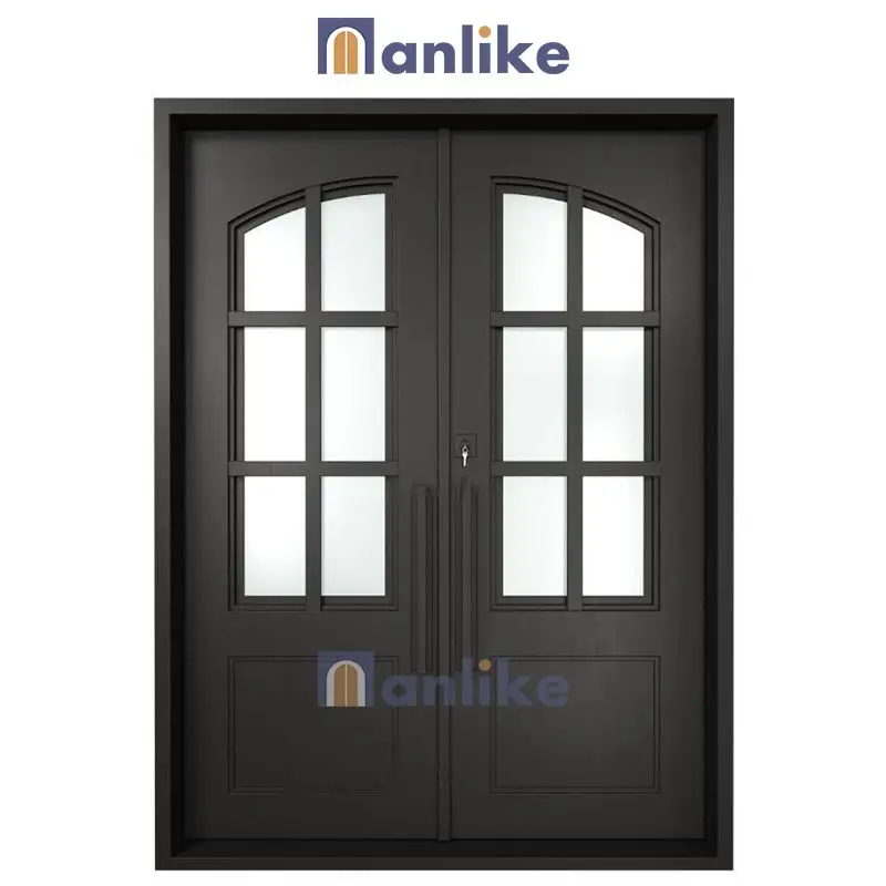 Anlike China Arches Double External Elegant Cast Beautiful Metal Wrought Old Front Iron Security Door for House