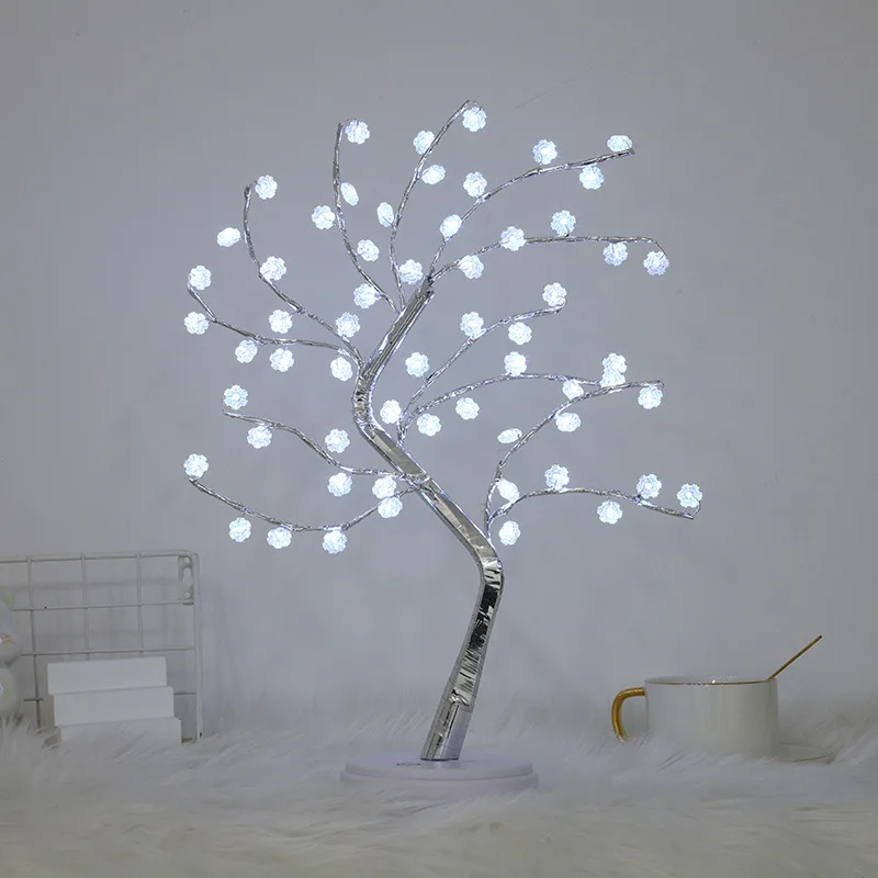 Rose flowers tree table lamp USB battery remote control valentine day gift for wife mother wedding holiday party