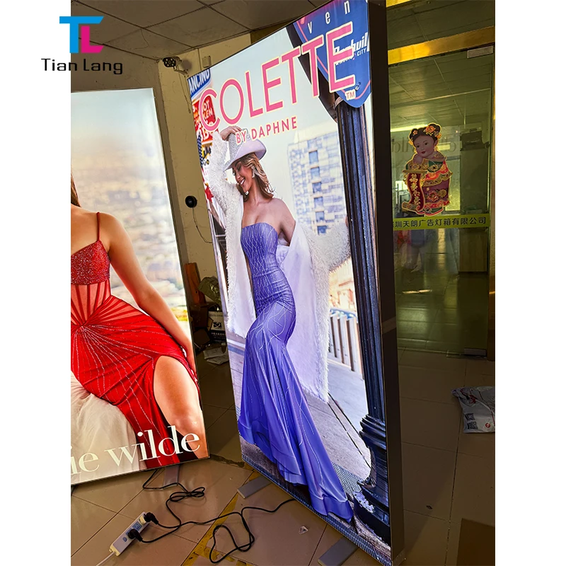 TianLang Trade Show Booth Back Lit Led Led Advertising Lightbox Foldable Seg Fabric Light Boxes