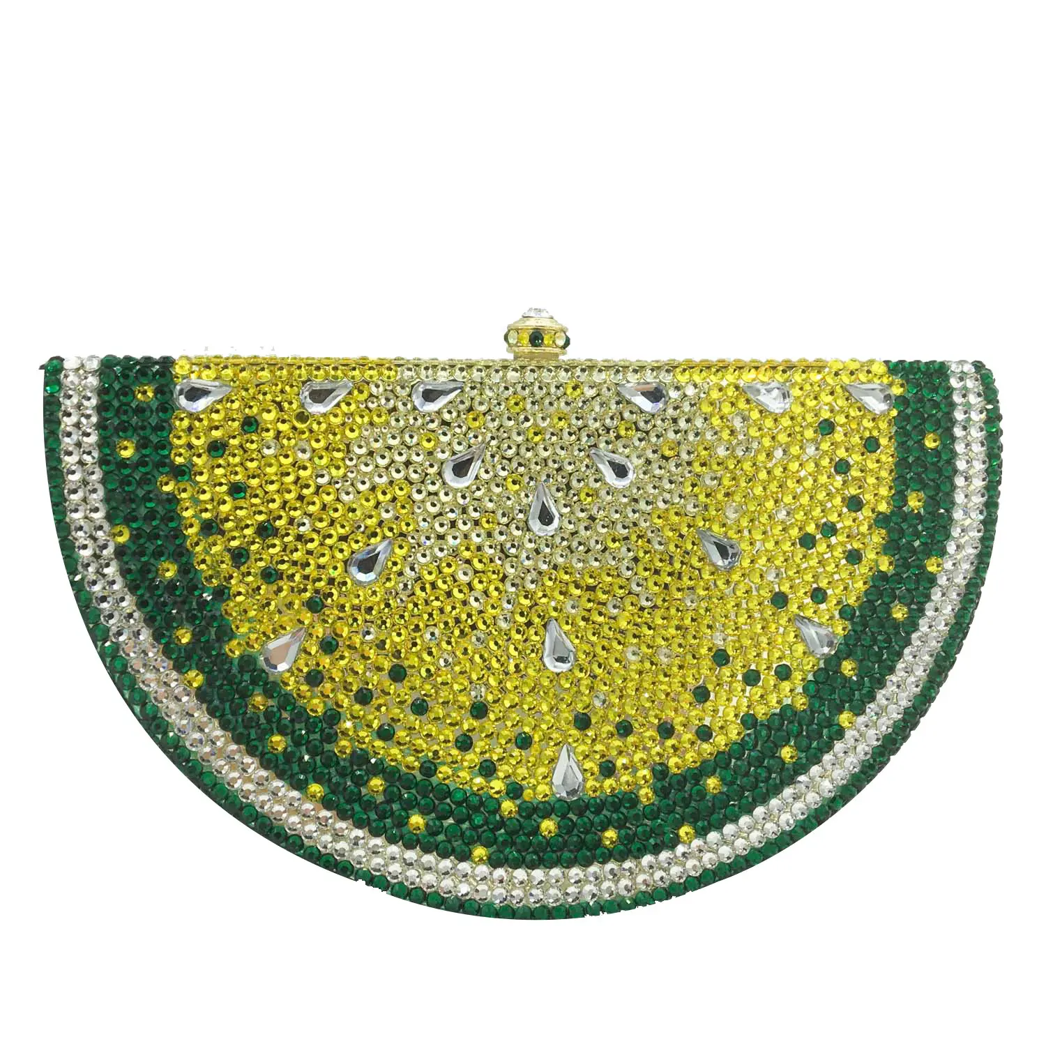 
Bling High Quality Custom Handmade Rhinestone Watermelon Purse Full Crystal Beading Evening Party Clutch Purse Bag Handbag 
