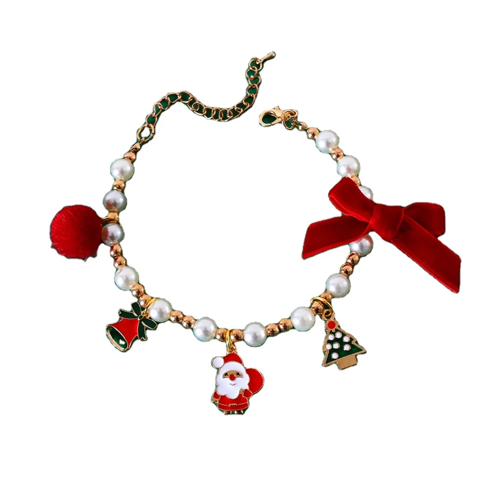 Pet Christmas alloy pendant adjustable Cat and Dog Santa Claus tree Elk socks necklace Accessories choker