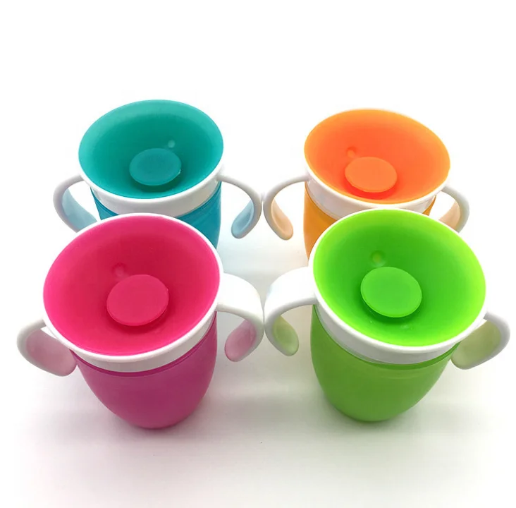 Water Bottle Silicone Straw Baby Cup Toddlers Snack Drinking Set Training Feeder 360 Sippy Cups