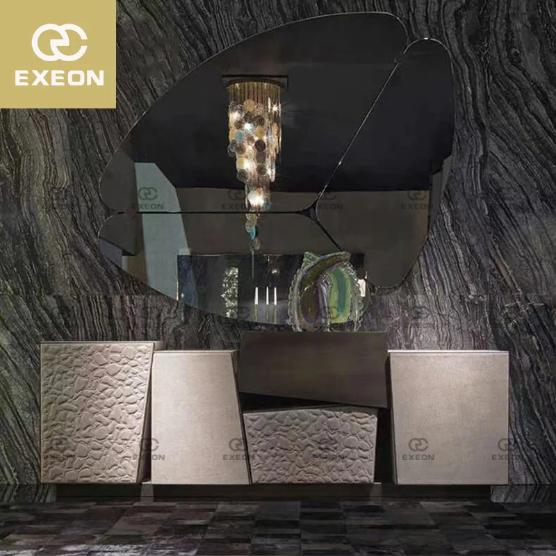 Luxury New Modern Design Custom Brushed Stainless Steel Sideboard Furniture