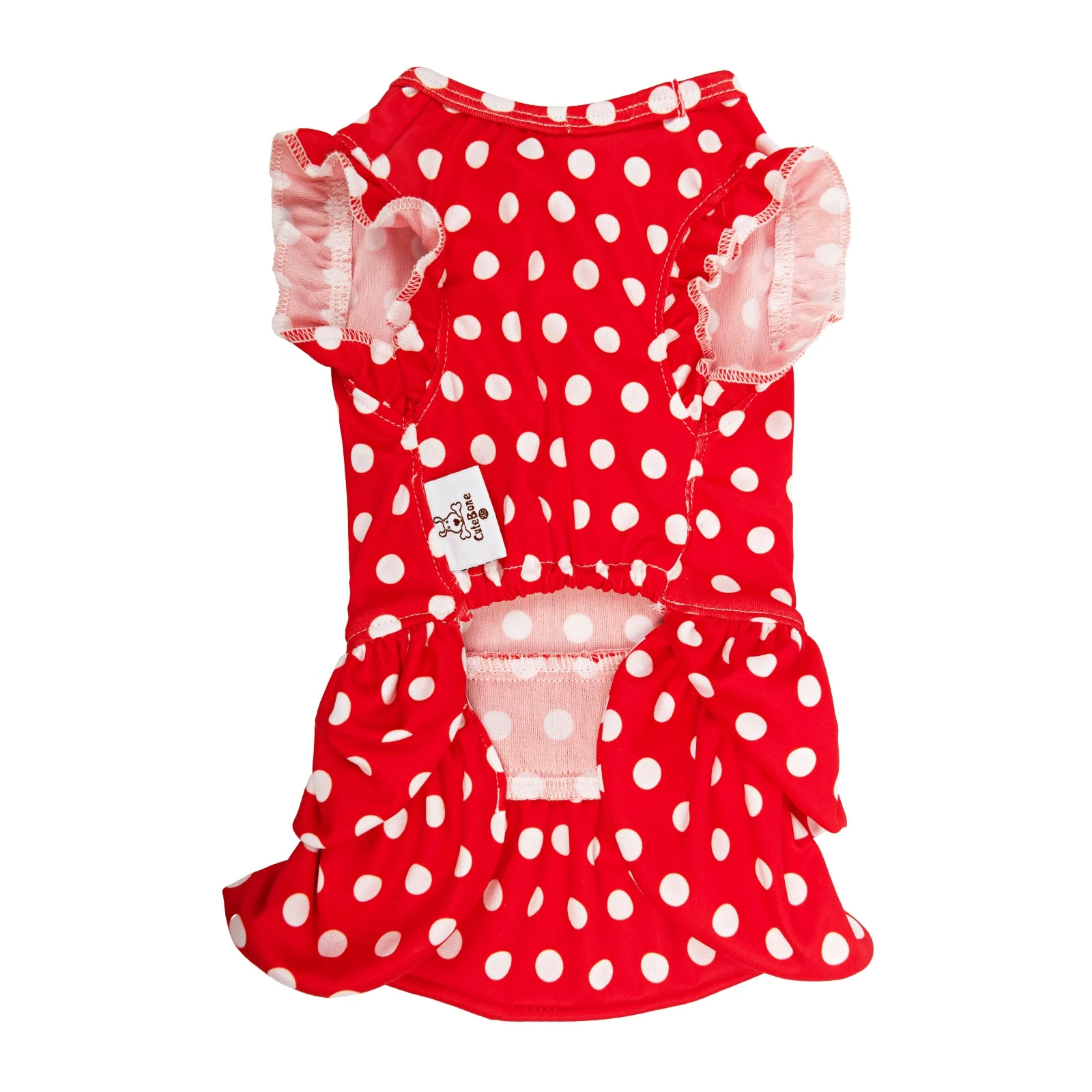 CuteBone Pet Clothes Sexy Red Polka Dot Dress for Party Chihuahua Puppy Wedding Dog Dresses