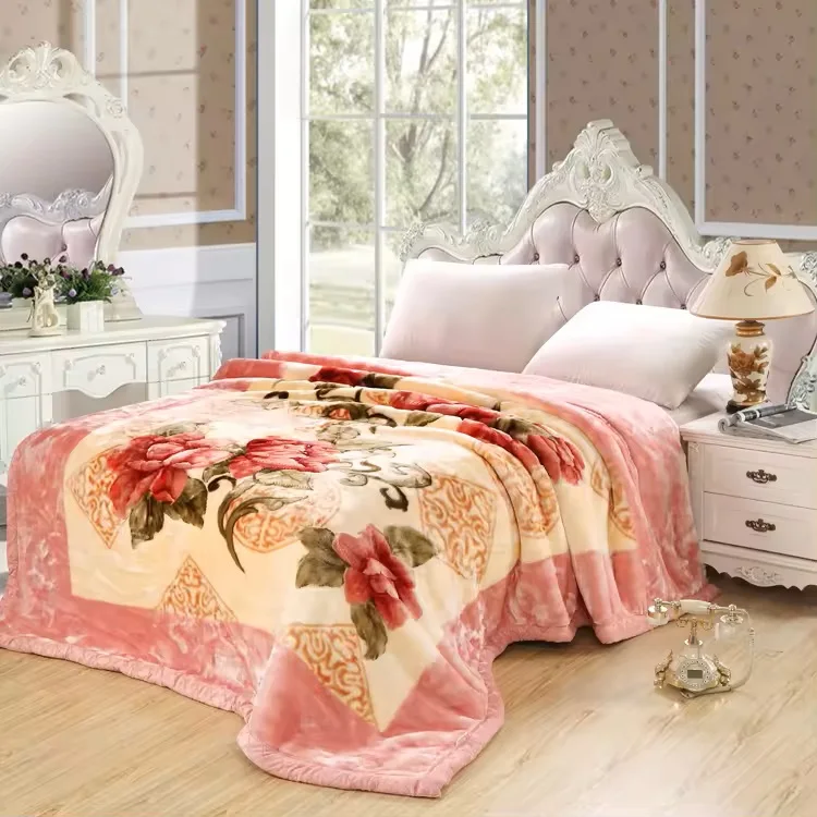 1Ply 2 Ply Cheap Price Good Quality Heavy Weight Mink Raschel Blanket for Winter Made in China