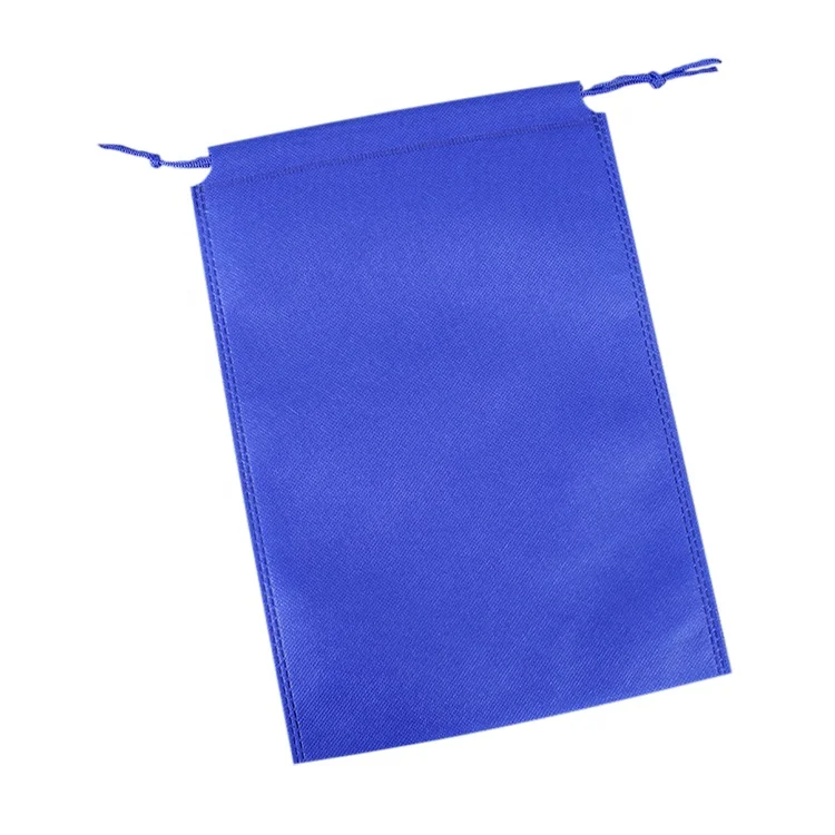 Double strings eco-friendly grocery bag nonwoven drawstring bag black