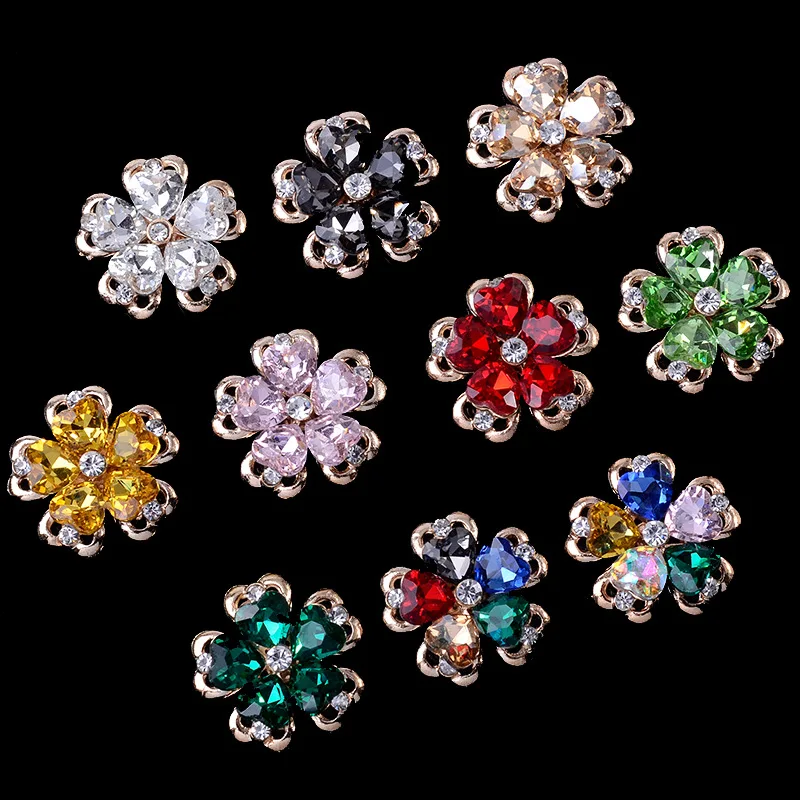 Crystal Love Flower Alloy & Glass Rhinestones DIY Hole Shoes Hairband Hairpin Accessories Targeted Fashion-conscious Individuals
