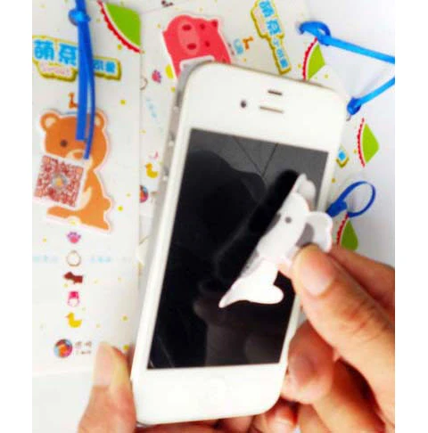 customized promotional mobile phone microfiber mini sticky screen cleaner