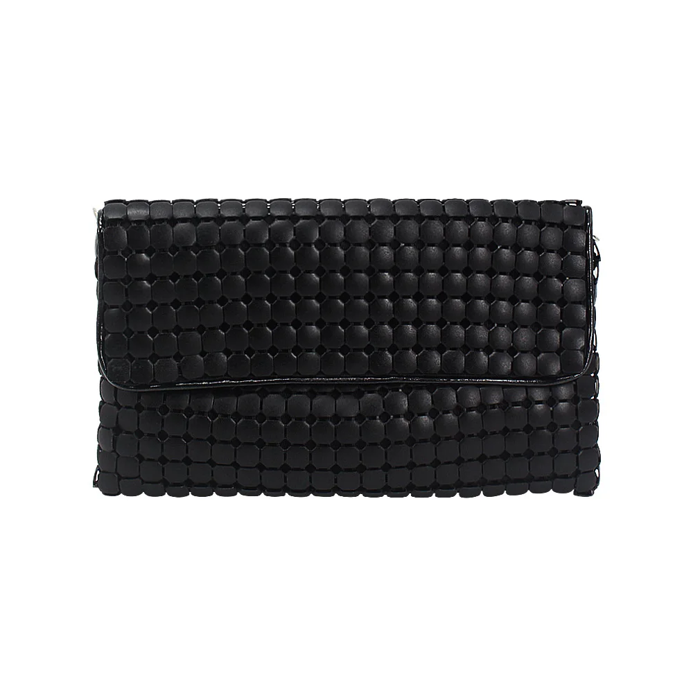 
Aluminum Flap Envelope Purse Metallic Clutch Evening Crossbody Handbag Chain Bags 