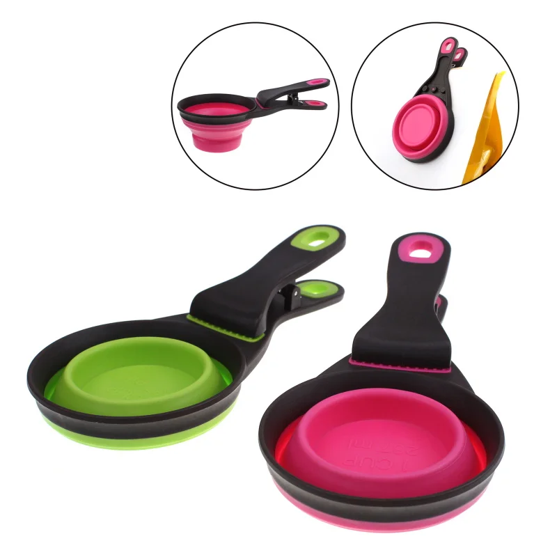 Collapsible TPR Food Spoon Pet Feeders Pet Supplies Food Shovel Cat Pet Dog Food Measuring Scoop