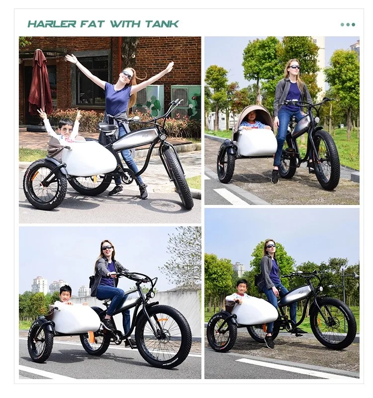 
26 inch fat tire retro old style vintage commute electric bike with side car tank / commuter electric bicycle with side car tank 